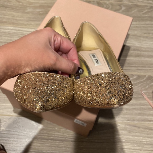 Miu Miu Jeweled Heel Glitter Pump - Picture 3 of 5